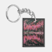Herfst in roze AcrylSleutelhanger Sleutelhanger (Voorkant Links)