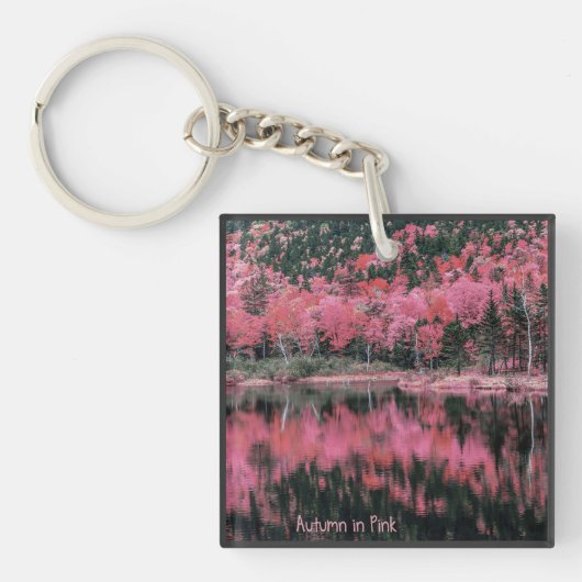 Herfst in roze AcrylSleutelhanger Sleutelhanger (Voorkant)