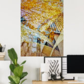 Herfst in Stedelijk Abstract Poster (Thuiskantoor)