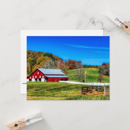 Herfst in West Virginia Kaart (Voorkant / Achterkant in situ)