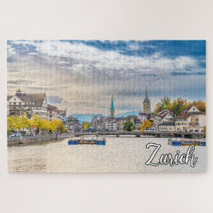 Herfst in Zürich, Zwitserland Legpuzzel