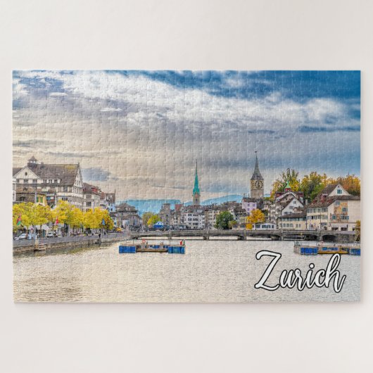 Herfst in Zürich, Zwitserland Legpuzzel (Horizontaal)