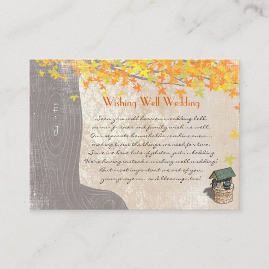 Herfst Initialen Geel Oranje goed Informatiekaartje (Voorkant)