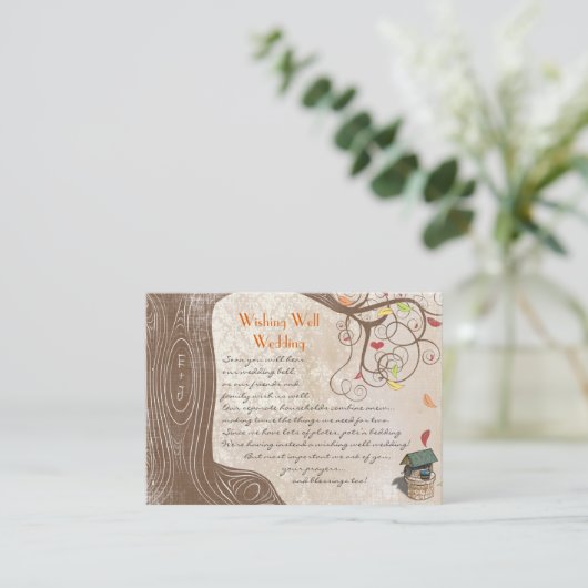 Herfst Initialen Geel Oranje goed Informatiekaartje (Staand voorkant)