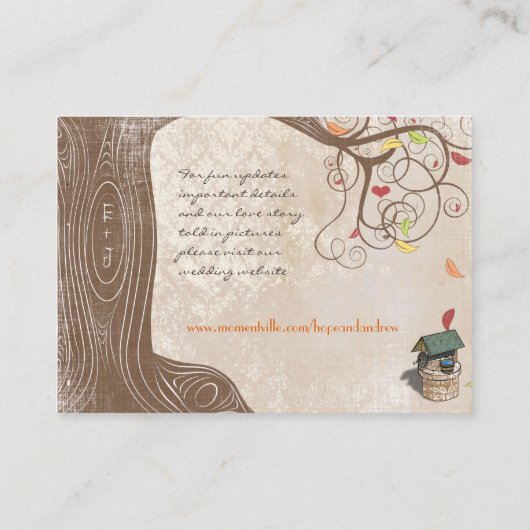 Herfst Initialen Geel Oranje goed Informatiekaartje (Achterkant)