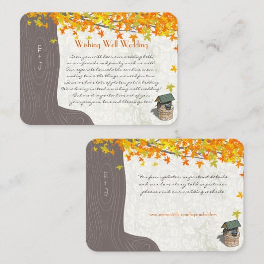 Herfst Initialen Geel Oranje goed Informatiekaartje (Voorkant / Achterkant)