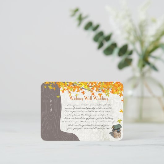 Herfst Initialen Geel Oranje goed Informatiekaartje (Staand voorkant)