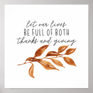 Herfst Inspirerend Happy Thanksgiving Poster