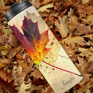 Herfst Inspirerend Quote Gepersonaliseerde esdoorn Thermosbeker