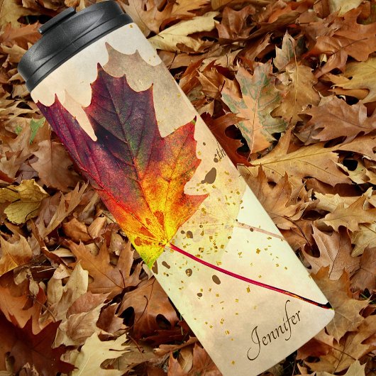 Herfst Inspirerend Quote Gepersonaliseerde esdoorn Thermosbeker