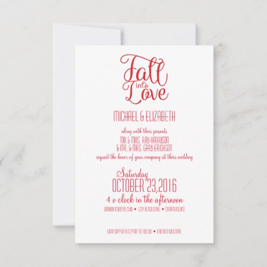 Herfst Into Love Wedding Uitnodiging (Voorkant)