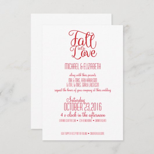 Herfst Into Love Wedding Uitnodiging (Voorkant / Achterkant)