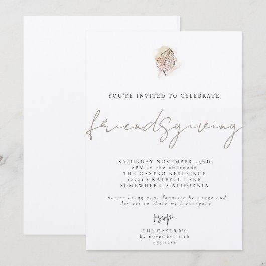 HERFST INVITE KAART (Voorkant / Achterkant)