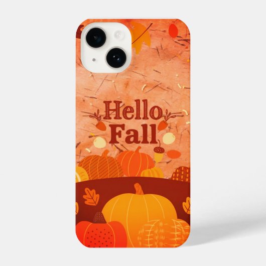 Herfst iPhone 14 Slim Fit Hoesje, Glanzend iPhone Hoesje (Achterkant)