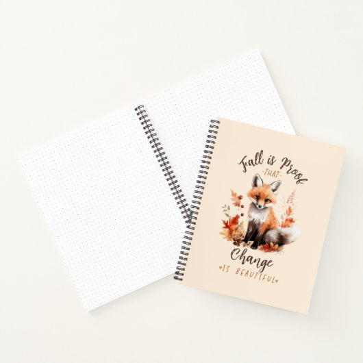 Herfst is een bewijs dat verandering mooi is notitieboek (Binnen)