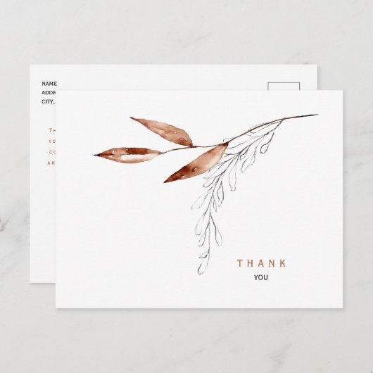 Herfst is eenvoudig begrafenis dank u naam en datu briefkaart (Voorkant / Achterkant)