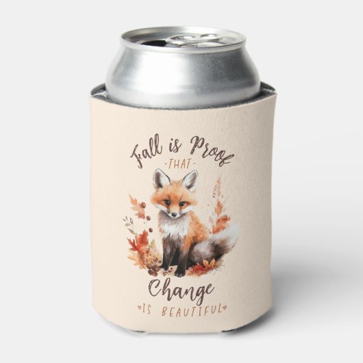 Herfst is het bewijs dat verandering mooi is - Fox Blikjeskoeler (Blikje Voorkant)