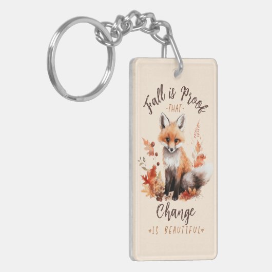 Herfst is het bewijs dat verandering mooi is - Fox Sleutelhanger (Voorkant Links)