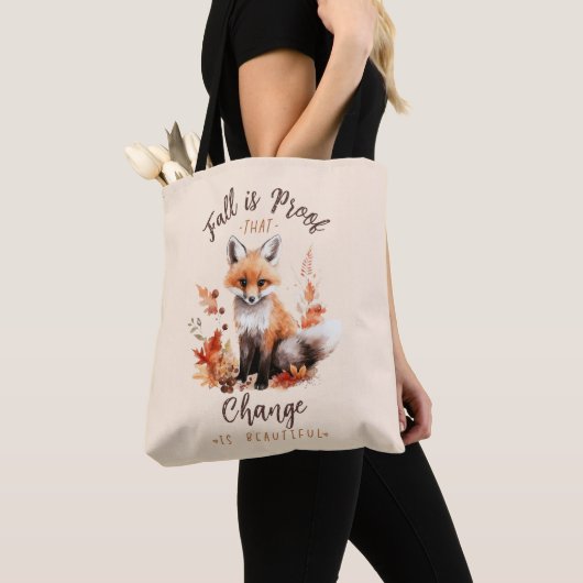 Herfst is het bewijs dat verandering mooi is - Fox Tote Bag (Dichtbij)