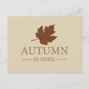 Herfst is hier aquarel bladeren vallen oktober feestdagenkaart