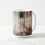 Herfst is hier bloemenvenster typografie kunst koffiemok (Voorkant rechts)