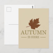 Herfst is hier waterverf verlaat herfst oktober briefkaart (Voorkant / Achterkant)