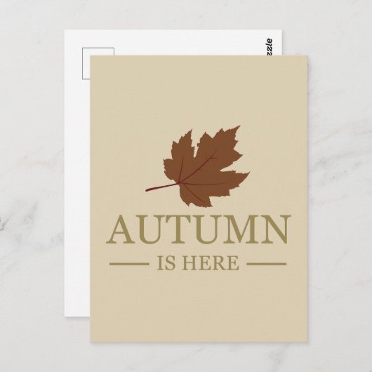 Herfst is hier waterverf verlaat herfst oktober briefkaart (Voorkant / Achterkant)