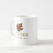 Herfst is hier waterverf verlaat herfst oktober koffiemok (Voorkant links)