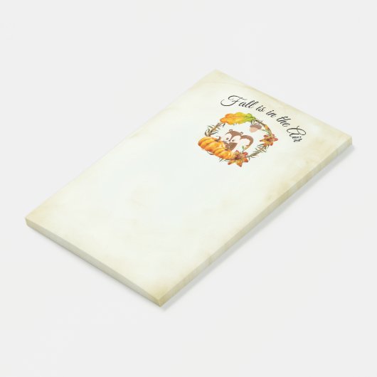 Herfst is in de Air Squirrel & Pumpkins Post-it® Notes (Schuin)