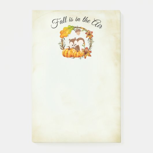 Herfst is in de Air Squirrel & Pumpkins Post-it® Notes (Voorkant)