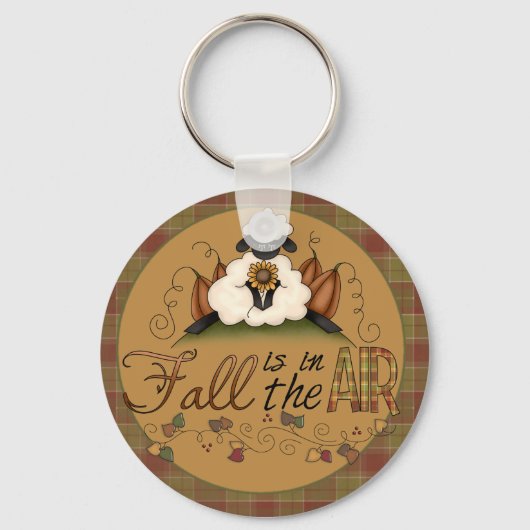 "Herfst is in de lucht" Autumn Sheep Sleutelhanger (Voorkant)