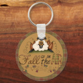 "Herfst is in de lucht" Autumn Sheep Sleutelhanger (Voorkant)