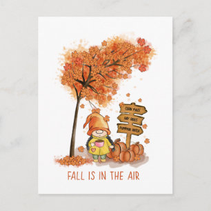 Herfst is in de lucht, Herfst Gnome Feestdagenkaart