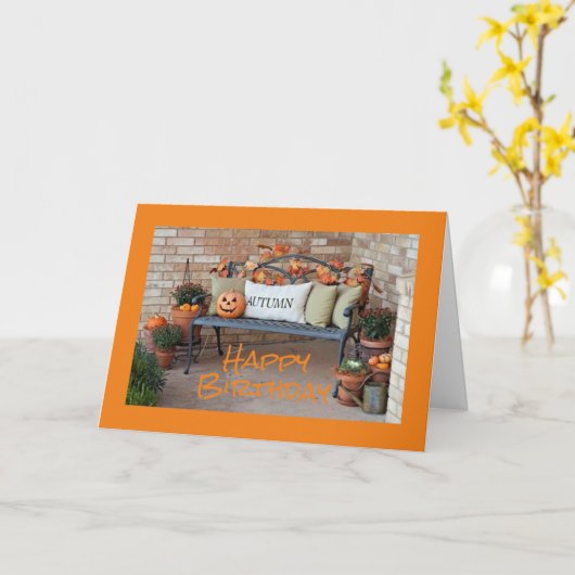 HERFST IS IN DE LUCHT ** HERFST VERJAARDAG WENSEN  KAART (Gele Bloem)