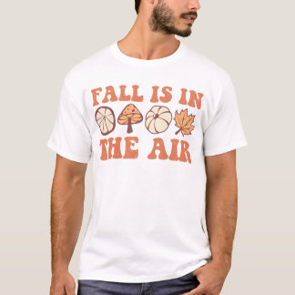 Herfst is in de lucht pompoen Halloween Groovy Her T-shirt