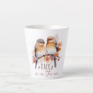 Herfst is in de lucht - Schattigee vogels en herfs Latte Mok