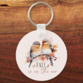 Herfst is in de lucht - Schattigee vogels en herfs Sleutelhanger (Achterkant)