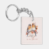 Herfst is in de lucht - Schattigee vogels en herfs Sleutelhanger (Voorkant Links)