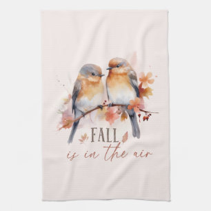 Herfst is in de lucht - Schattigee vogels en herfs Theedoek