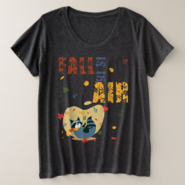 Herfst Is in De Lucht Wasbeer Herfst Grote Maat T-shirt