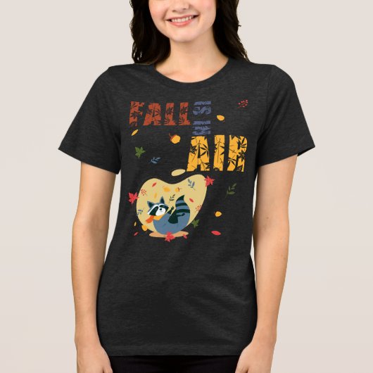 Herfst Is in De Lucht Wasbeer Herfst Tri-Blend Shirt (Voorkant)