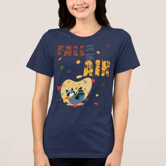 Herfst Is in De Lucht Wasbeer Herfst Tri-Blend Shirt (Voorkant)