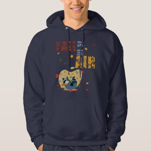 Herfst is in lucht met swingende wasbeer hoodie (Voorkant)