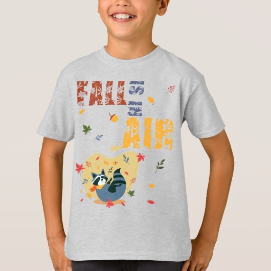 Herfst is in lucht met swingende wasbeer t-shirt (Voorkant)