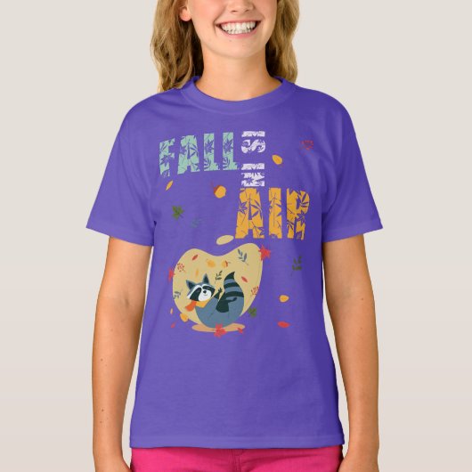 Herfst is in lucht met swingende wasbeer t-shirt (Voorkant)