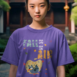 Herfst is in lucht met swingende wasbeer t-shirt