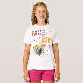 Herfst is in lucht met swingende wasbeer t-shirt (Voorkant volledig)