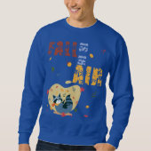 Herfst is in lucht met swingende wasbeer trui (Voorkant)