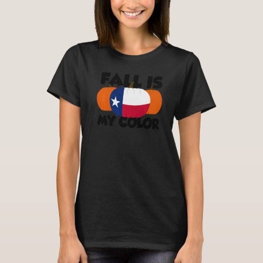 Herfst is mijn Colour Thanksgiving Pumpkin Texas T-shirt (Voorkant)