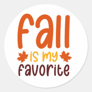 Herfst Is Mijn Favoriet - Gezellige Herfst Citaat  Ronde Sticker